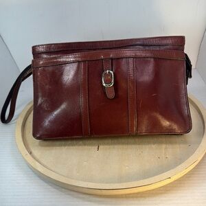 Vintage Envelope Clutch Brown Leather
